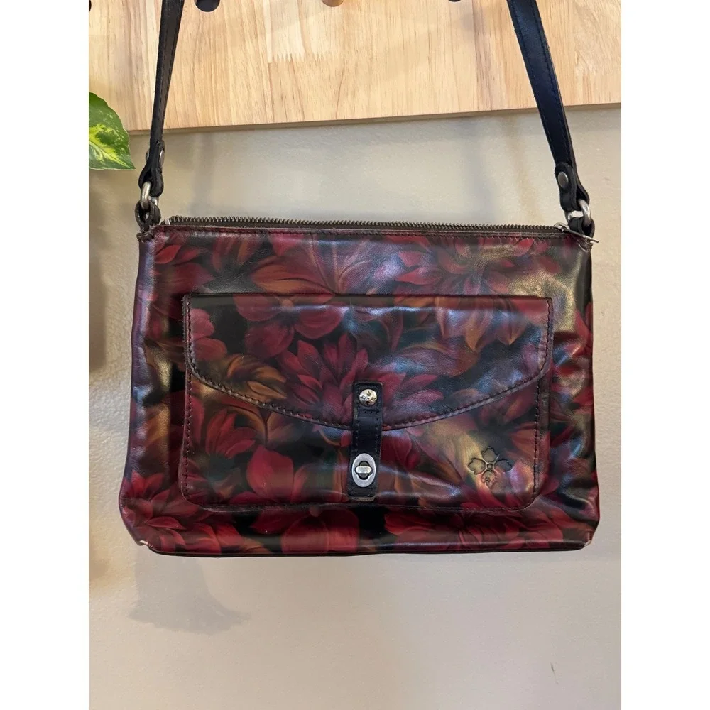 Patricia Nash Kirby East West leather crossbody bag "Rustic Mums" - Picture 2 of 9